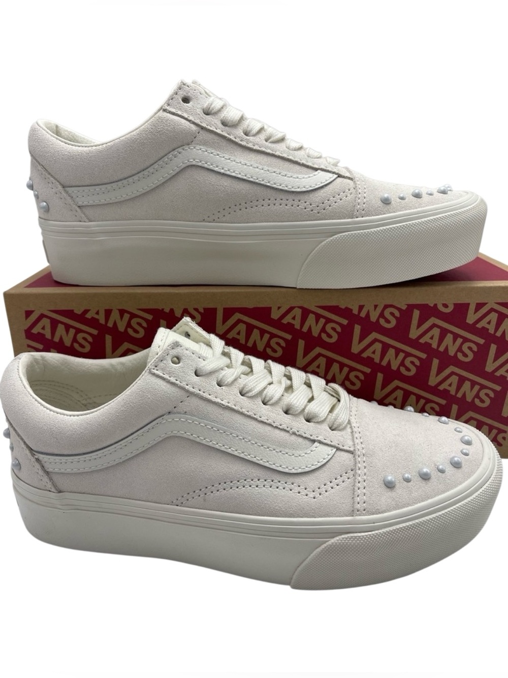 VANS old skool platform pearls lace up low top shoes sneakers women’s 8 new